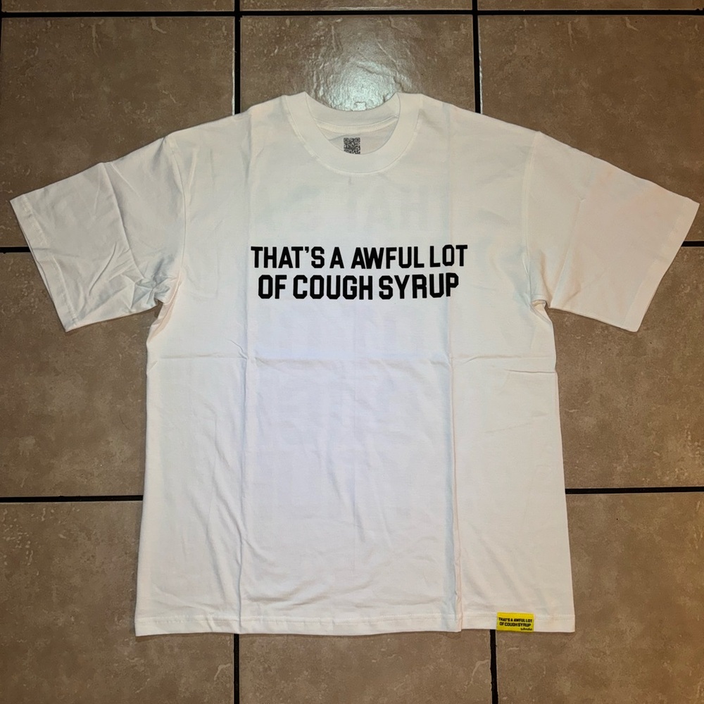 White Graphic Tee with Bold Text